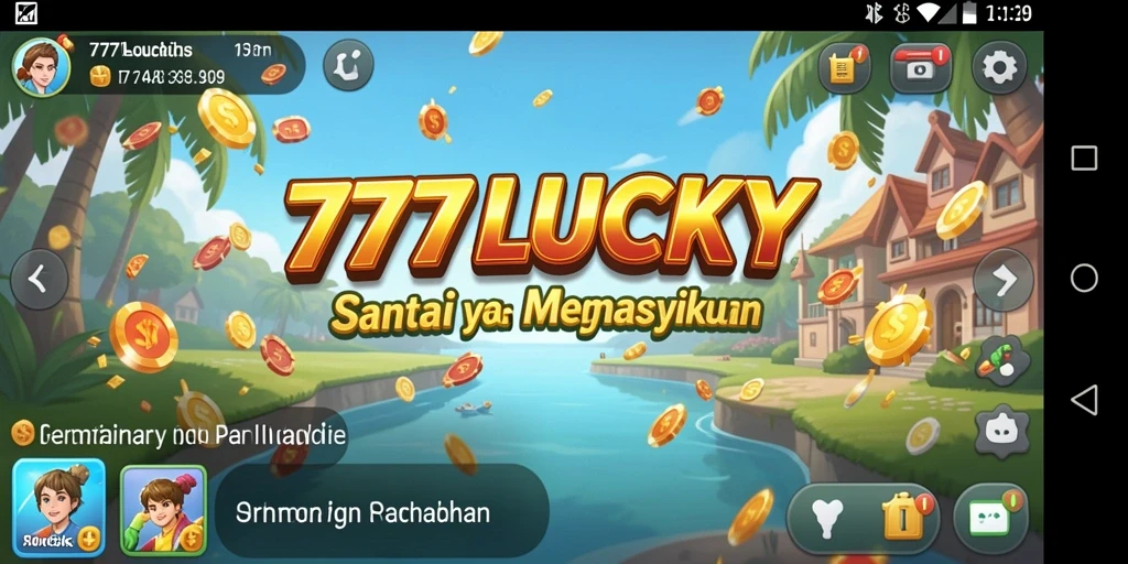 Tangkapan layar gameplay 777LUCKY yang menarik dan ceria.