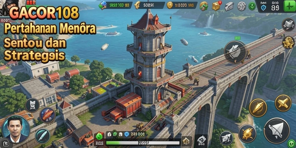 Tangkapan layar GACOR108 menampilkan intensitas pertarungan Tower Defense.