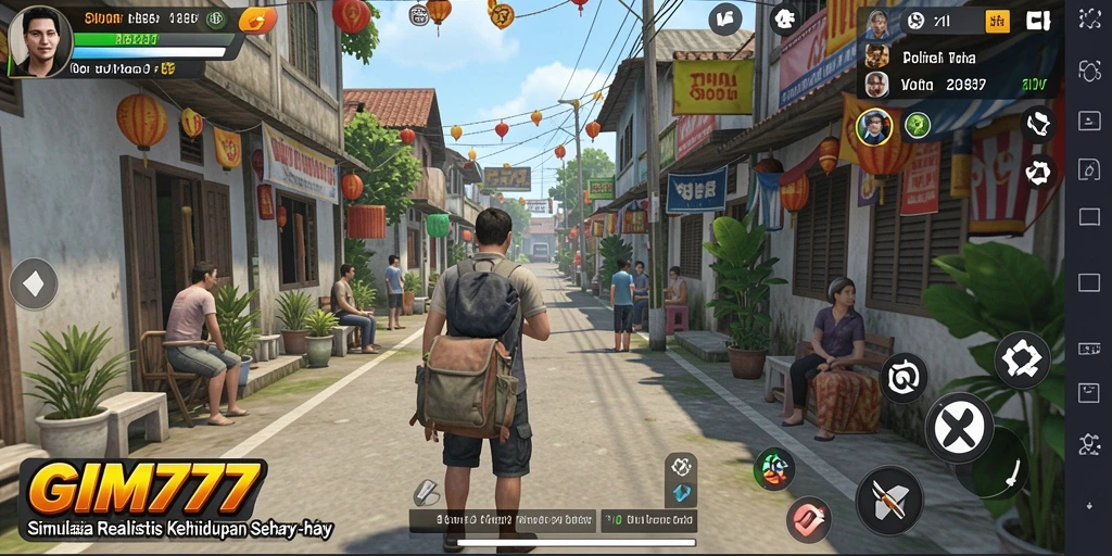 Screenshot utama GIM777 menunjukkan gameplay simulasi yang menarik.