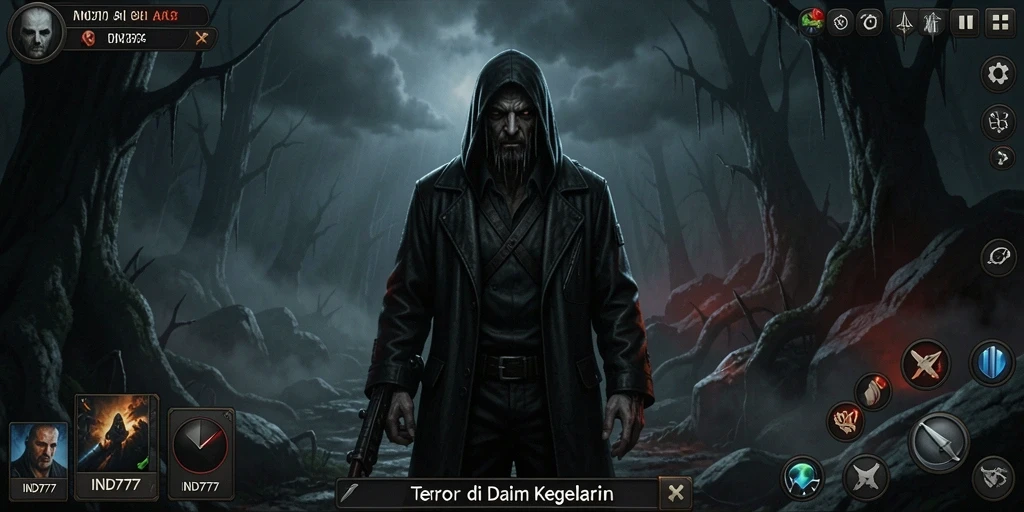Tampilan gameplay IND777 yang menegangkan dan menyeramkan.