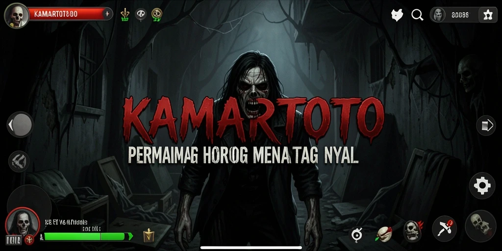 Tampilan tegang permainan KAMARTOTO dengan suasana horor yang mencekam.
