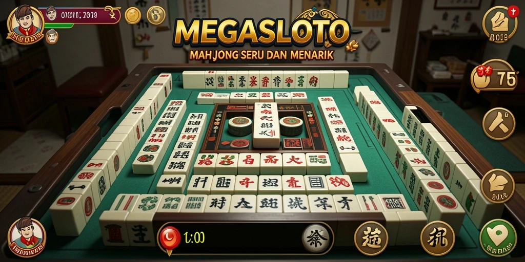 Screenshot gameplay MEGASLOTO yang menampilkan tantangan Mahjong yang seru.