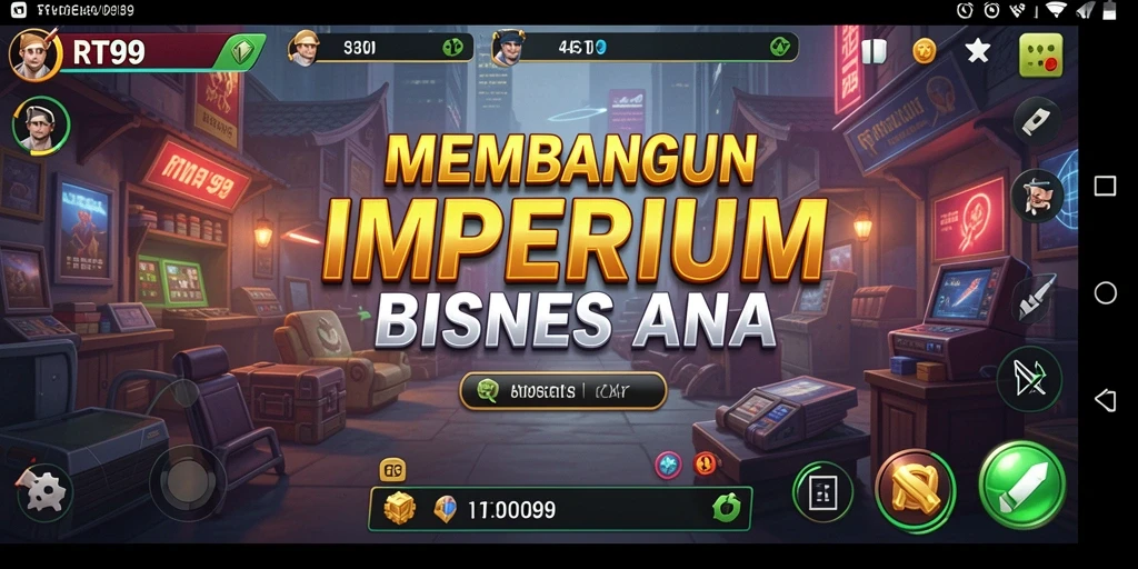 Screenshot gameplay RT99 menampilkan bentuk interaksi bisnis yang menantang.